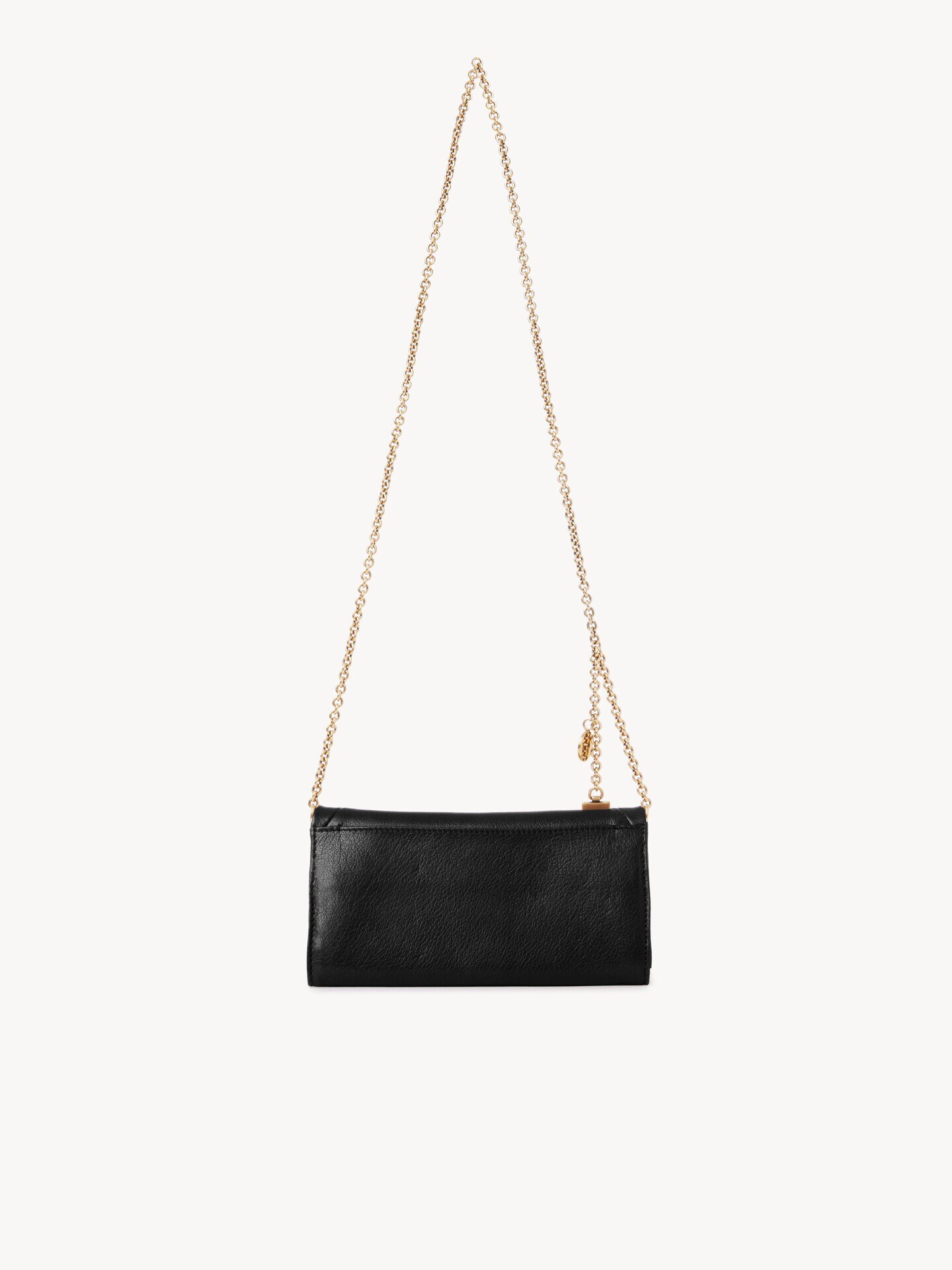 Chloé Spin flap wallet on chain in grained leather - 5