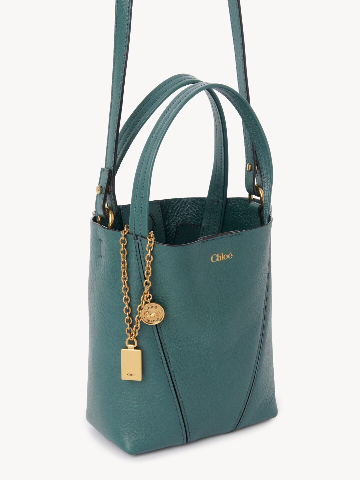 Small Chloé Spin tote bag in grained leather - 5