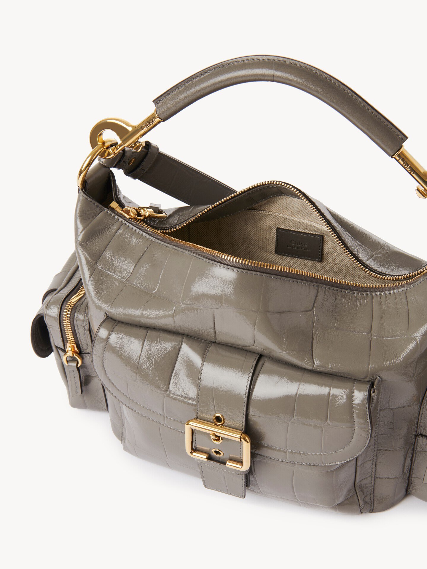 Camera bag in croco-effect leather - 6
