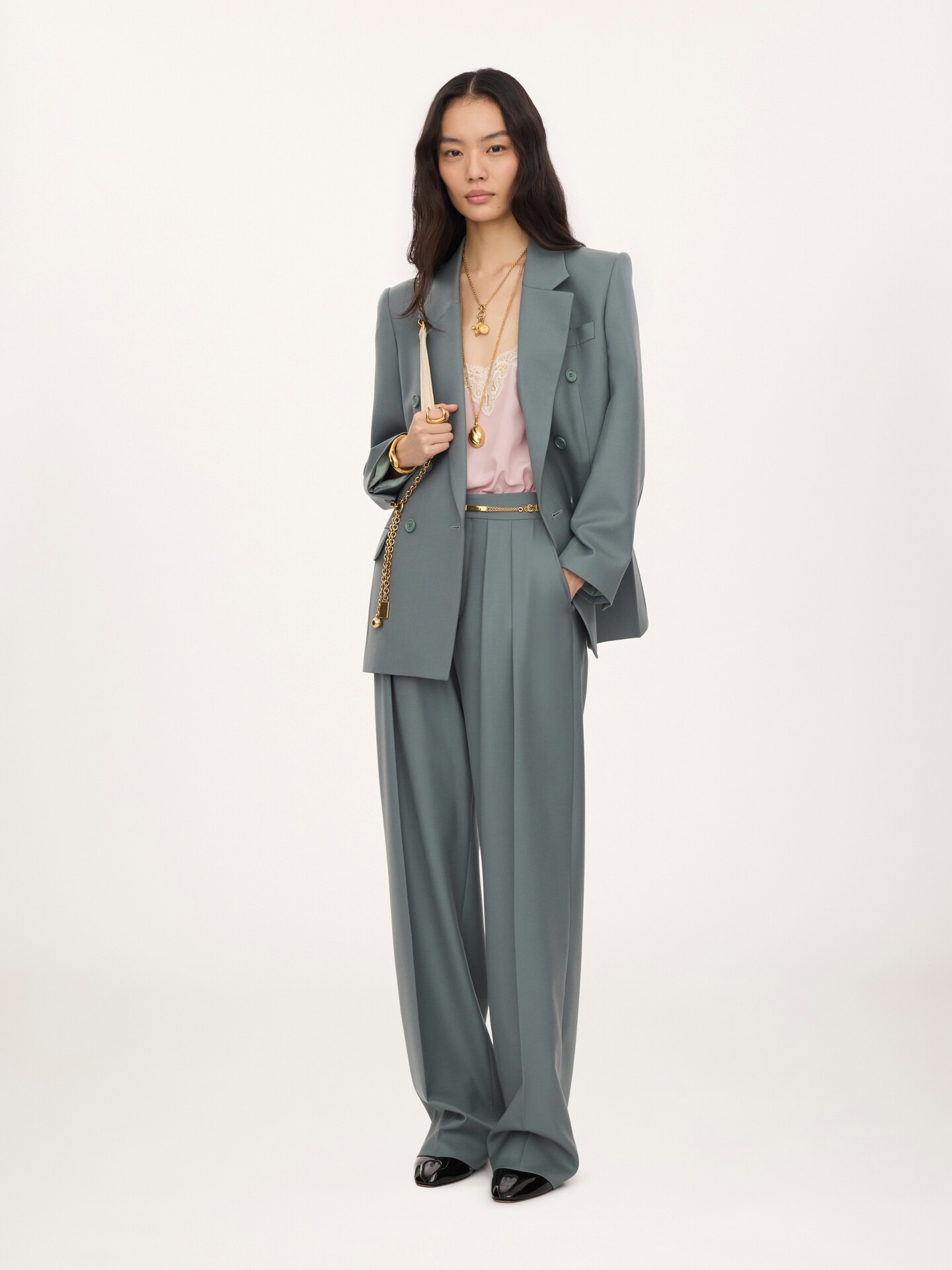 Tailored cigarette trousers in wool gabardine - 3