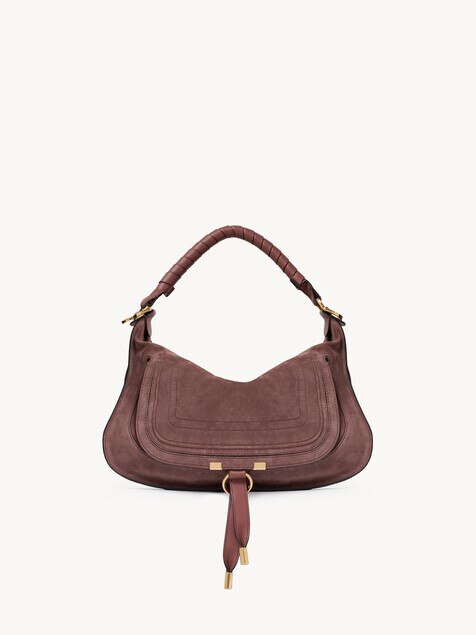 Small Marcie shoulder bag in suede leather