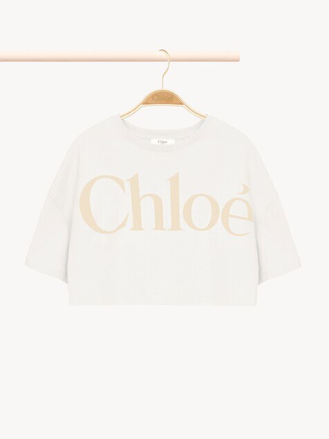 Camiseta cropped con logotipo infantil