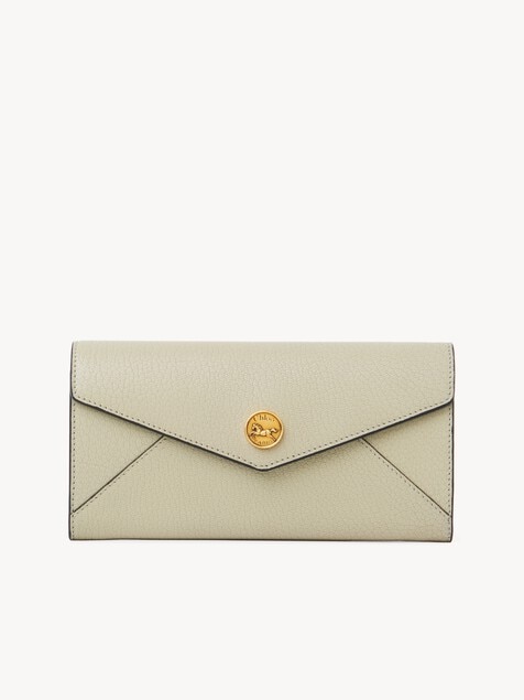 Cartera larga con solapa Envelope de cuero granulado