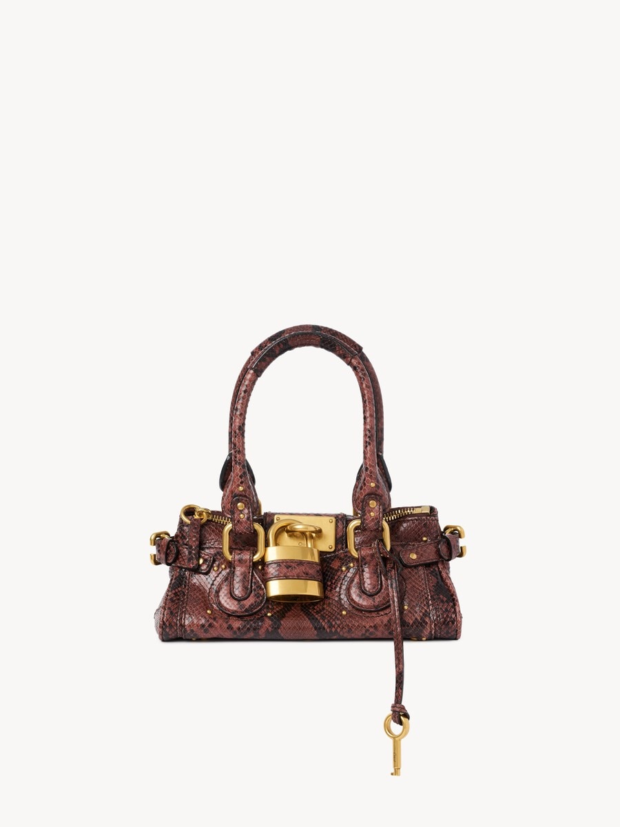 Small Paddington bag in python-effect leather - 2