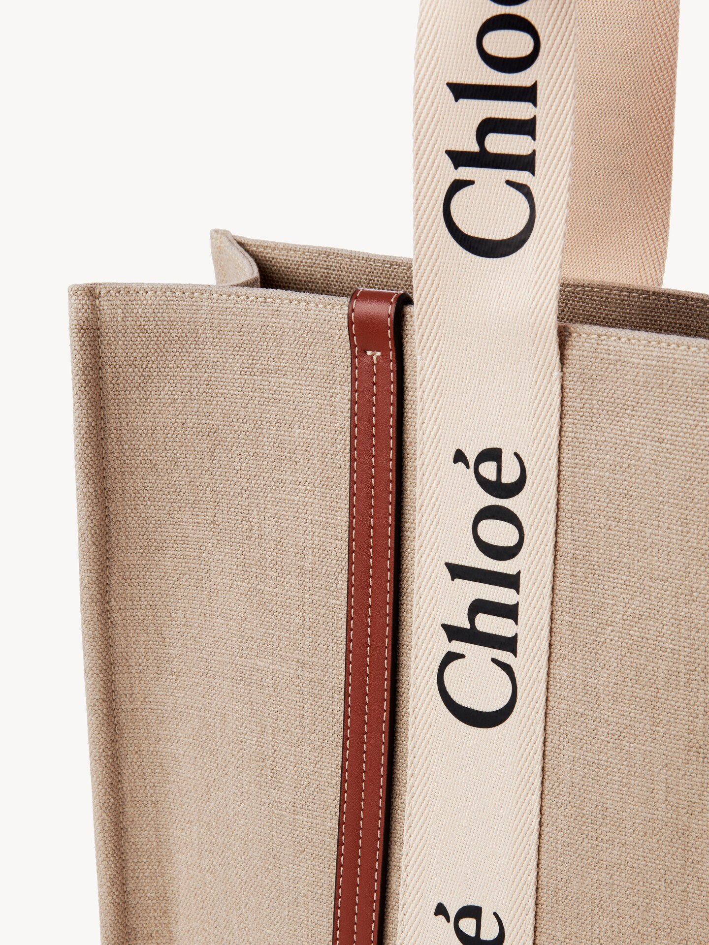 Bolso tote grande Woody de lino - 9