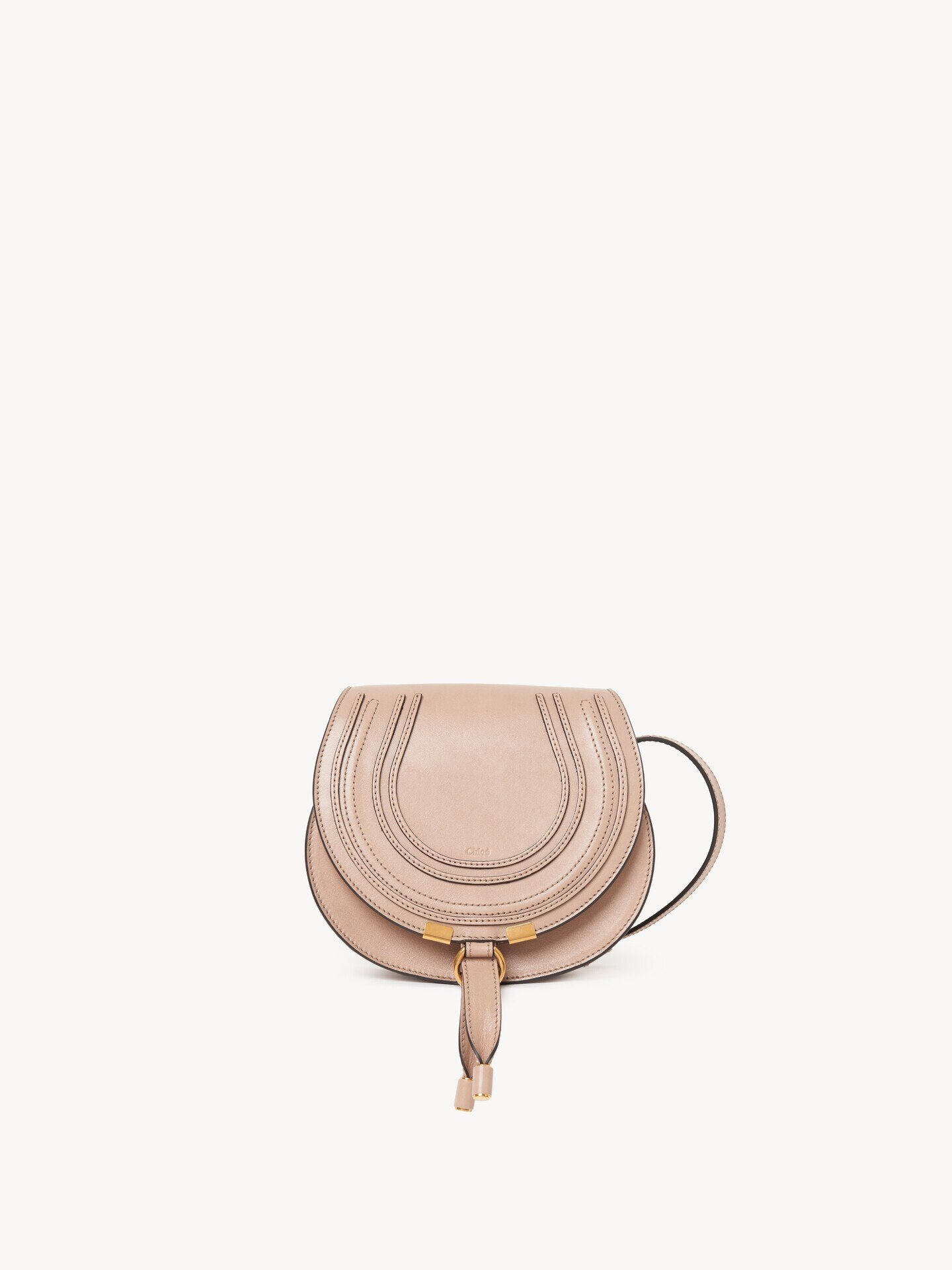 Bolso saddle peque&ntilde;o Marcie de cuero brillante - 1