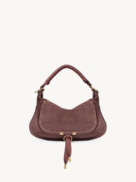 Small Marcie shoulder bag in suede leather
