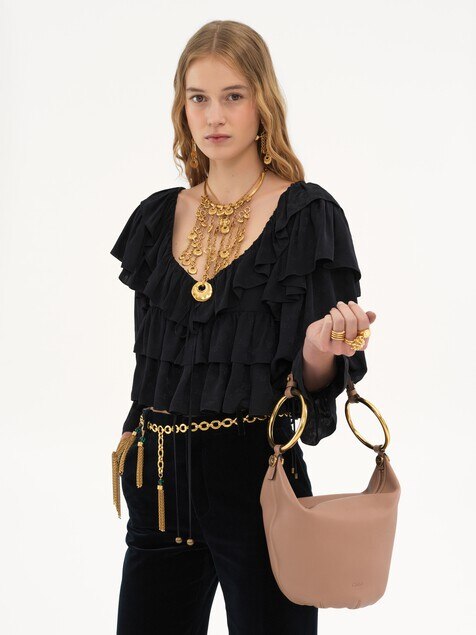 Small Bracelet handbag in grained leather