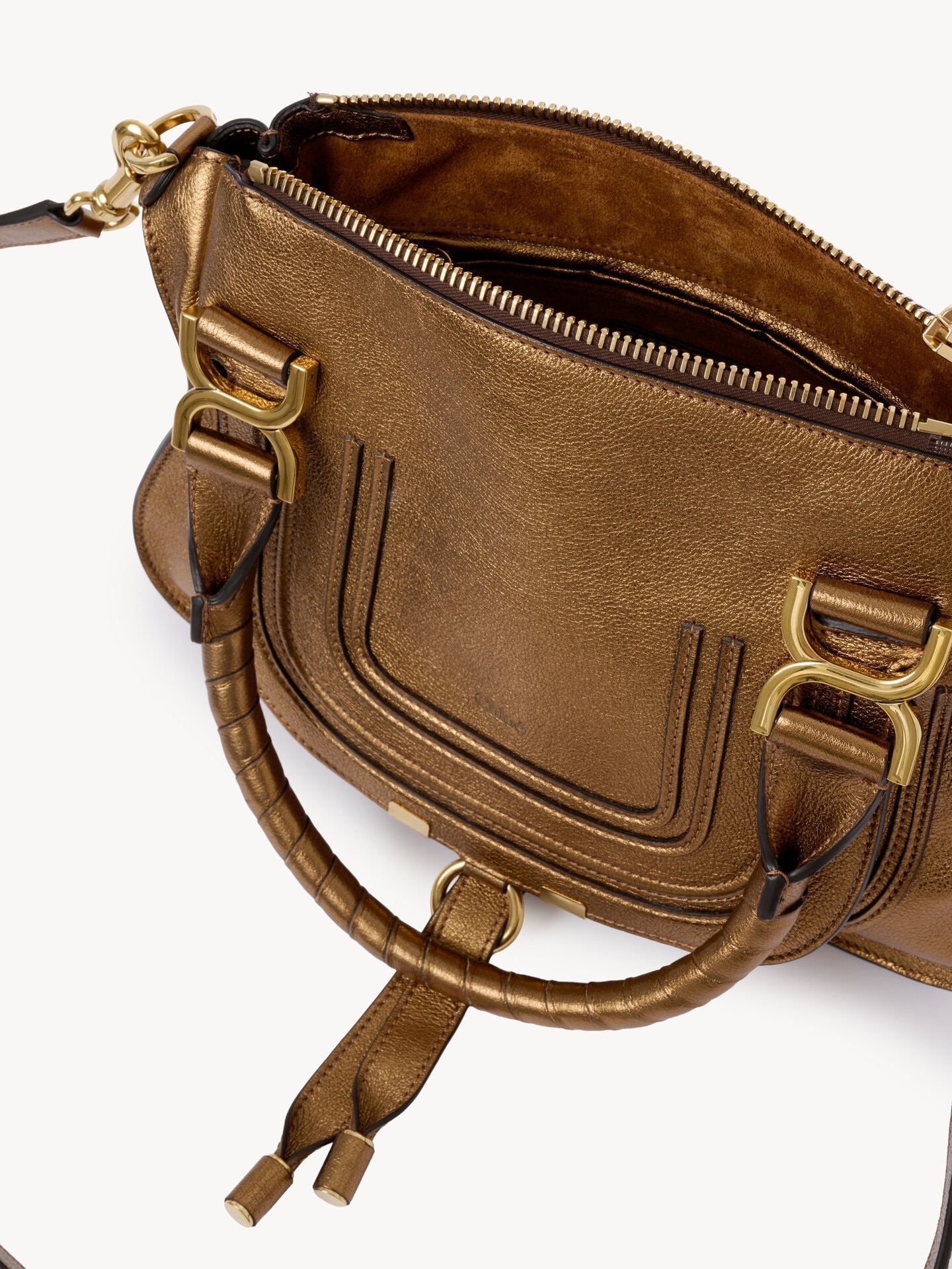 Small Marcie bag in metallized leather - 8