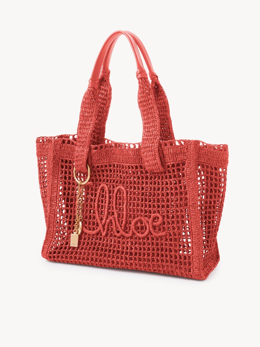 Summer Banana east-west tote bag in raffia - 4