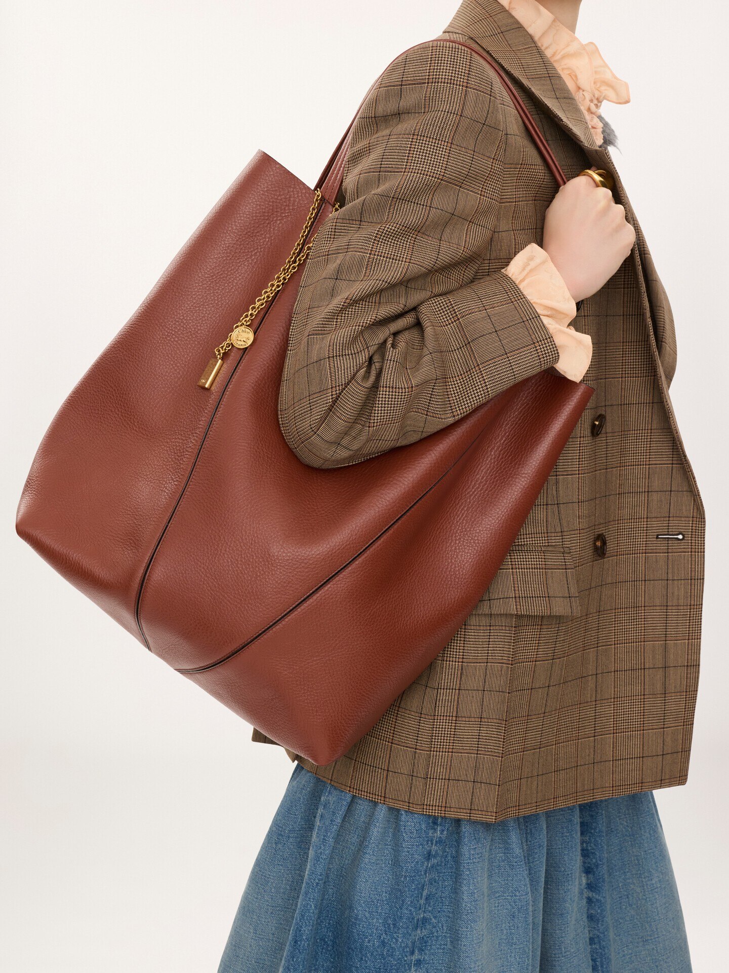 Bolso tote Chlo&eacute; Spin grande de cuero granulado - 3