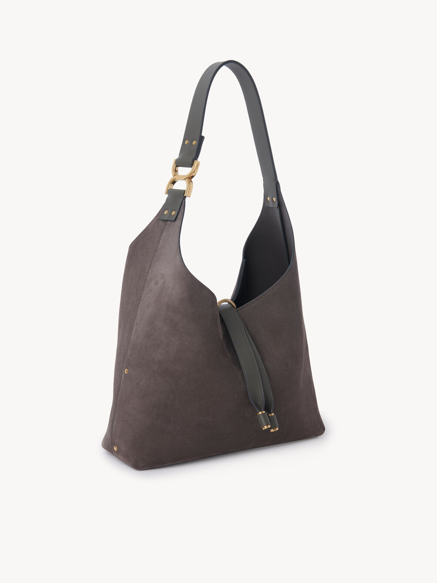 Small Marcie hobo bag in suede leather - 5