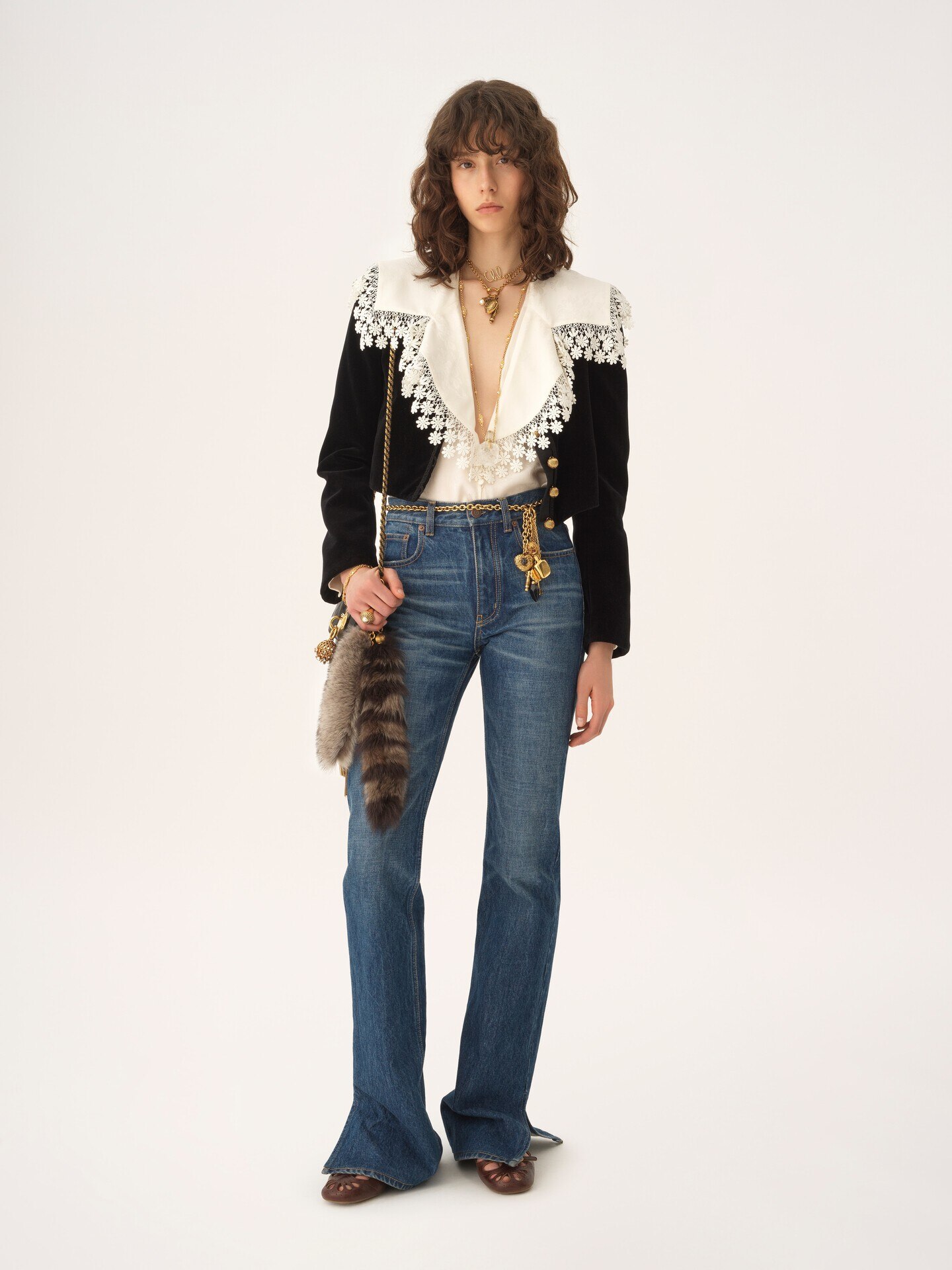 Cropped Spencer jacket in velvet - 2