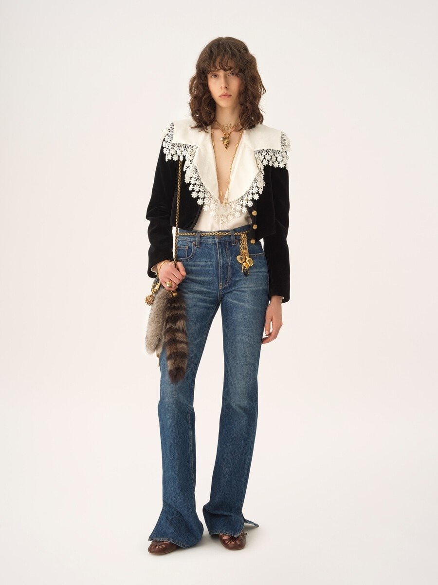 Cropped Spencer jacket in velvet - 2