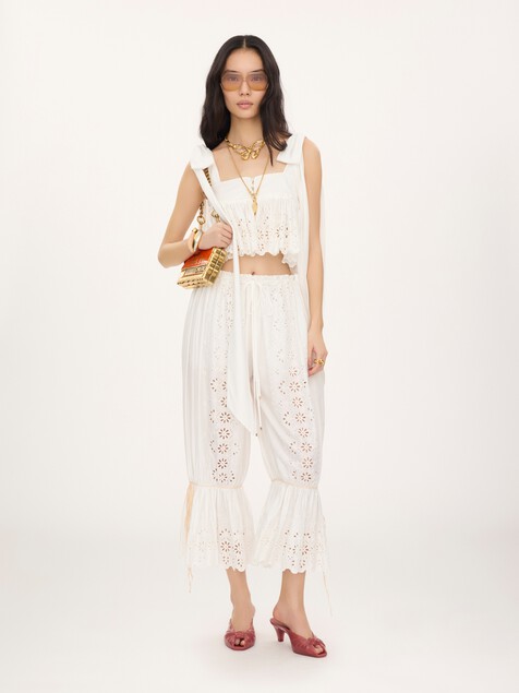 Fluid drawstring pants in soft cotton