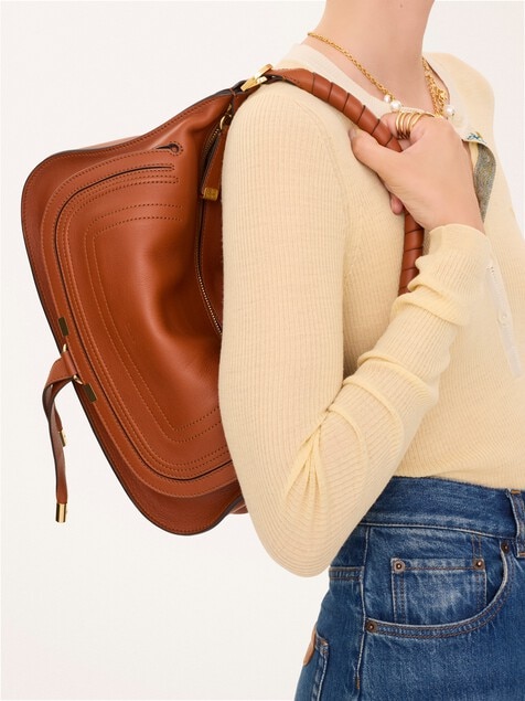 Small Marcie shoulder bag in soft leather