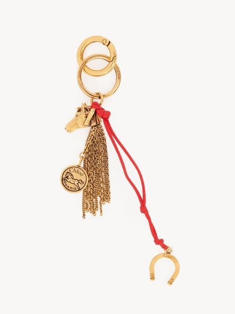 Chlo&eacute; Symbols Chain Horse bag charm in brass