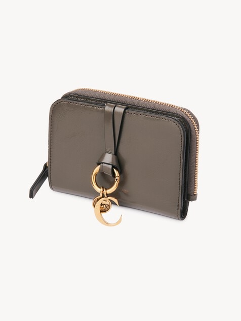 Alphabet bi-fold wallet in shiny leather