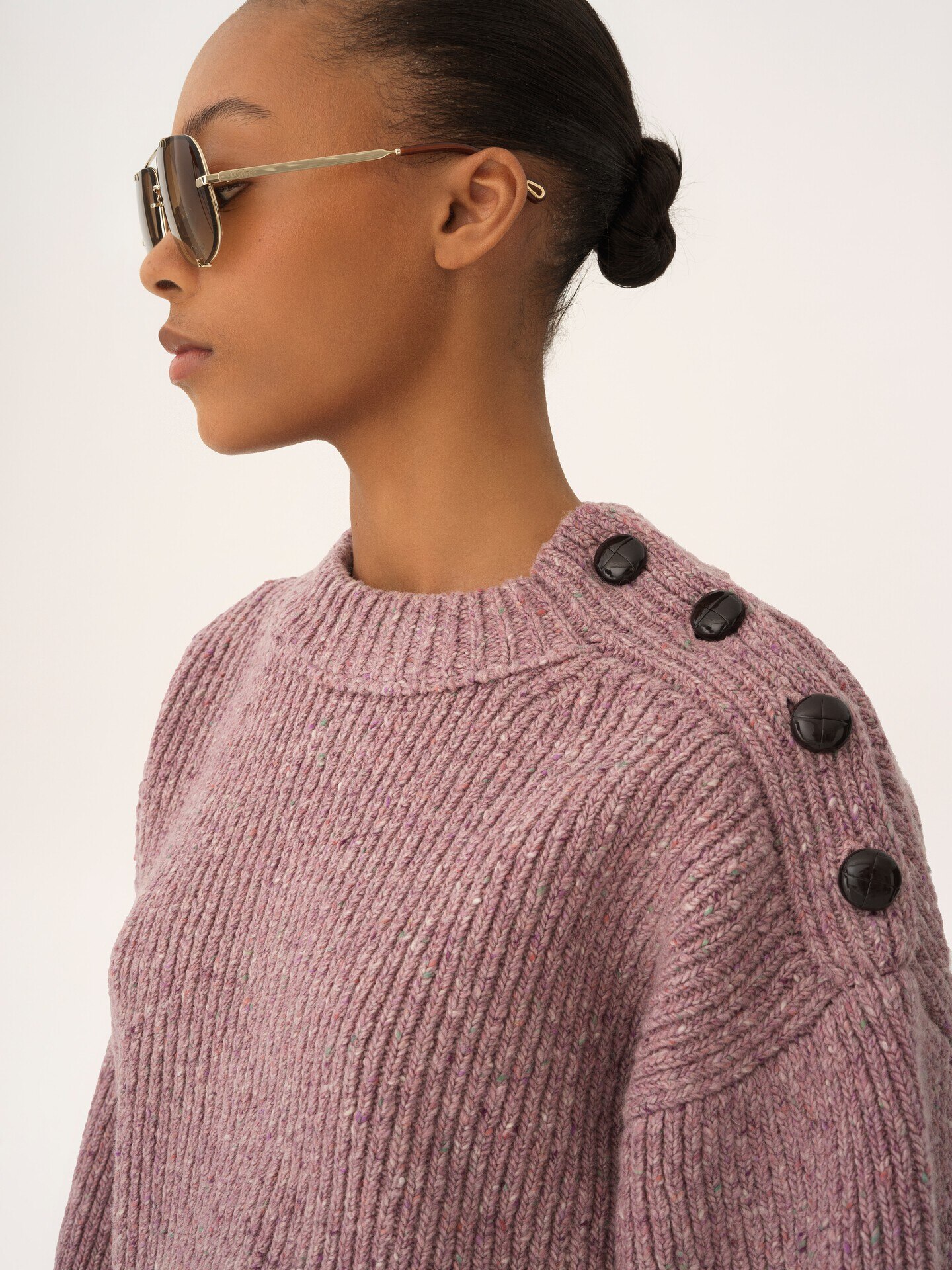 Cropped mock-neck jumper in a merino wool knit - 6