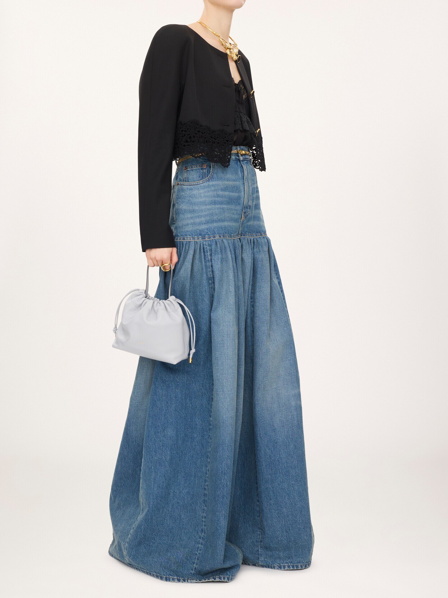 Bolso de hombro peque&ntilde;o Chlo&eacute; Icons con cadena de cuero suave - 8