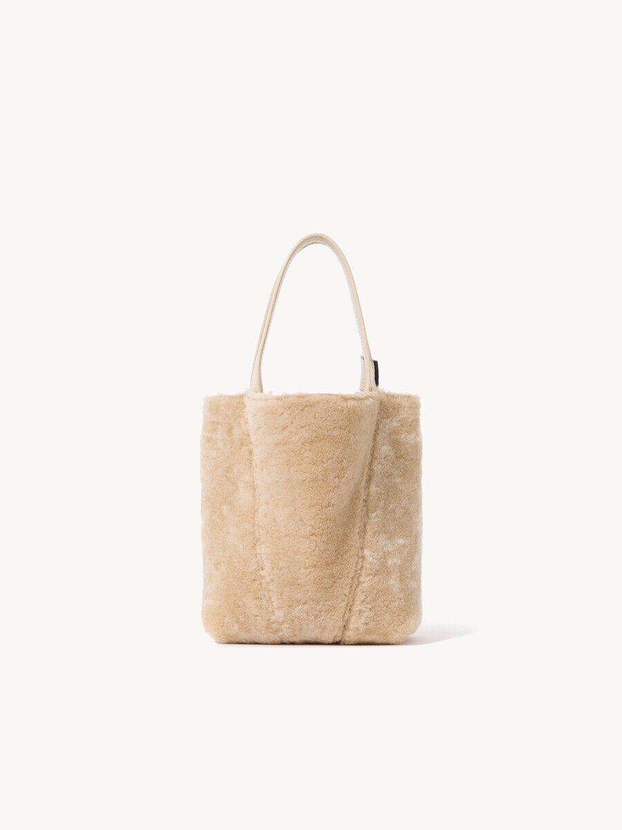 Small Chlo&eacute; Spin tote bag in shearling - 5