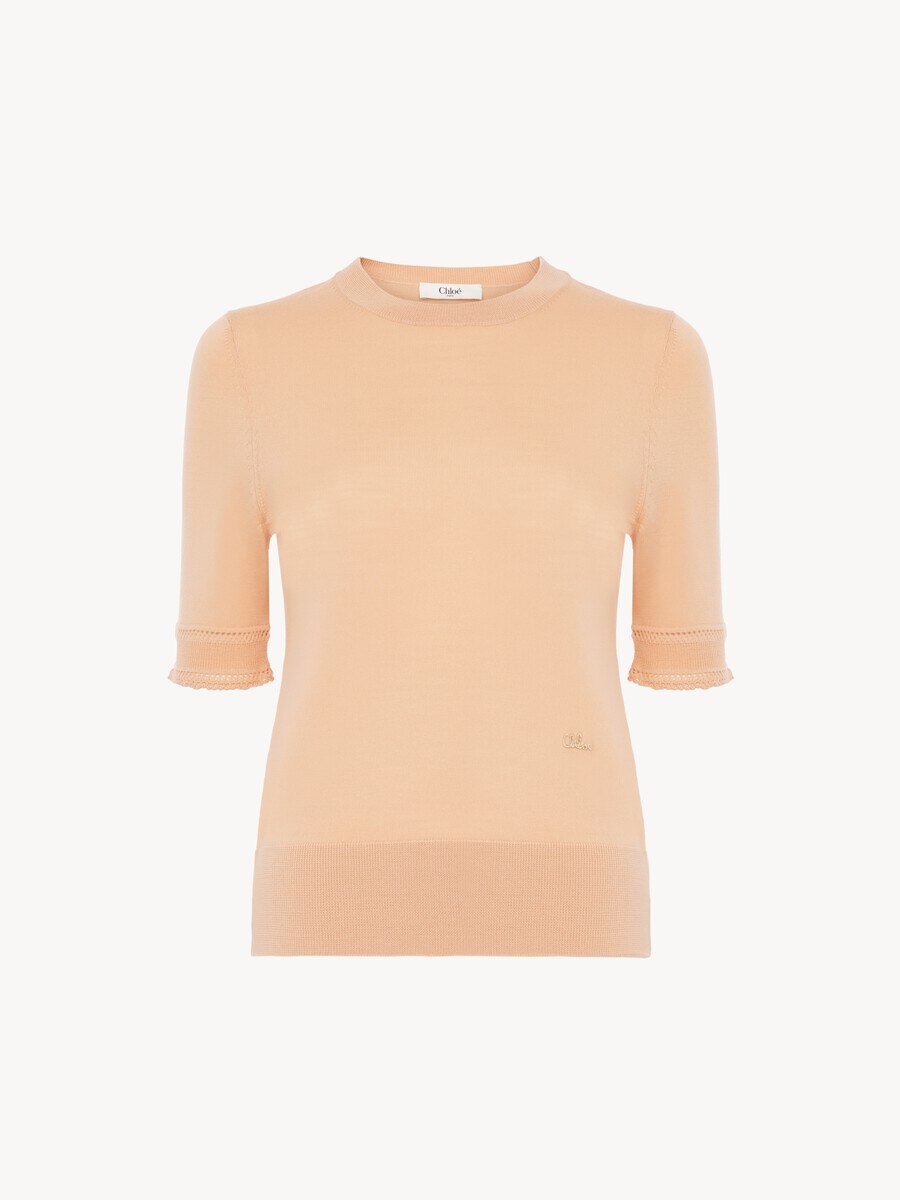 Short-sleeve sweater in a wool knit - 2