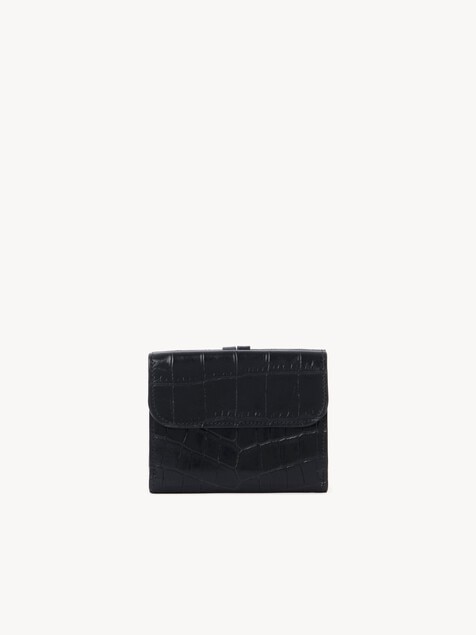Small Alphabet tri-fold wallet in croco-effect leather