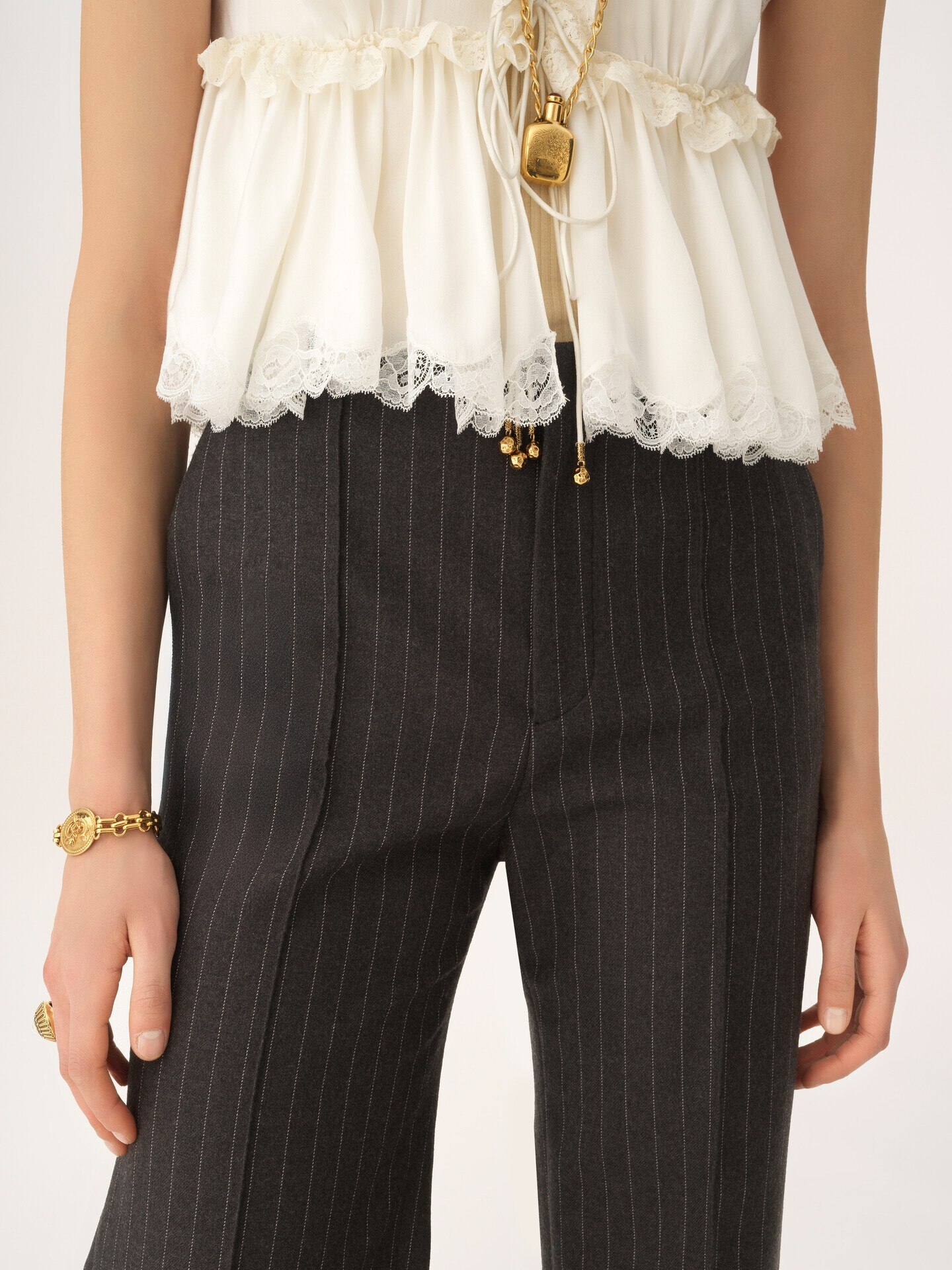 Tailored bootcut pants in wool - 7