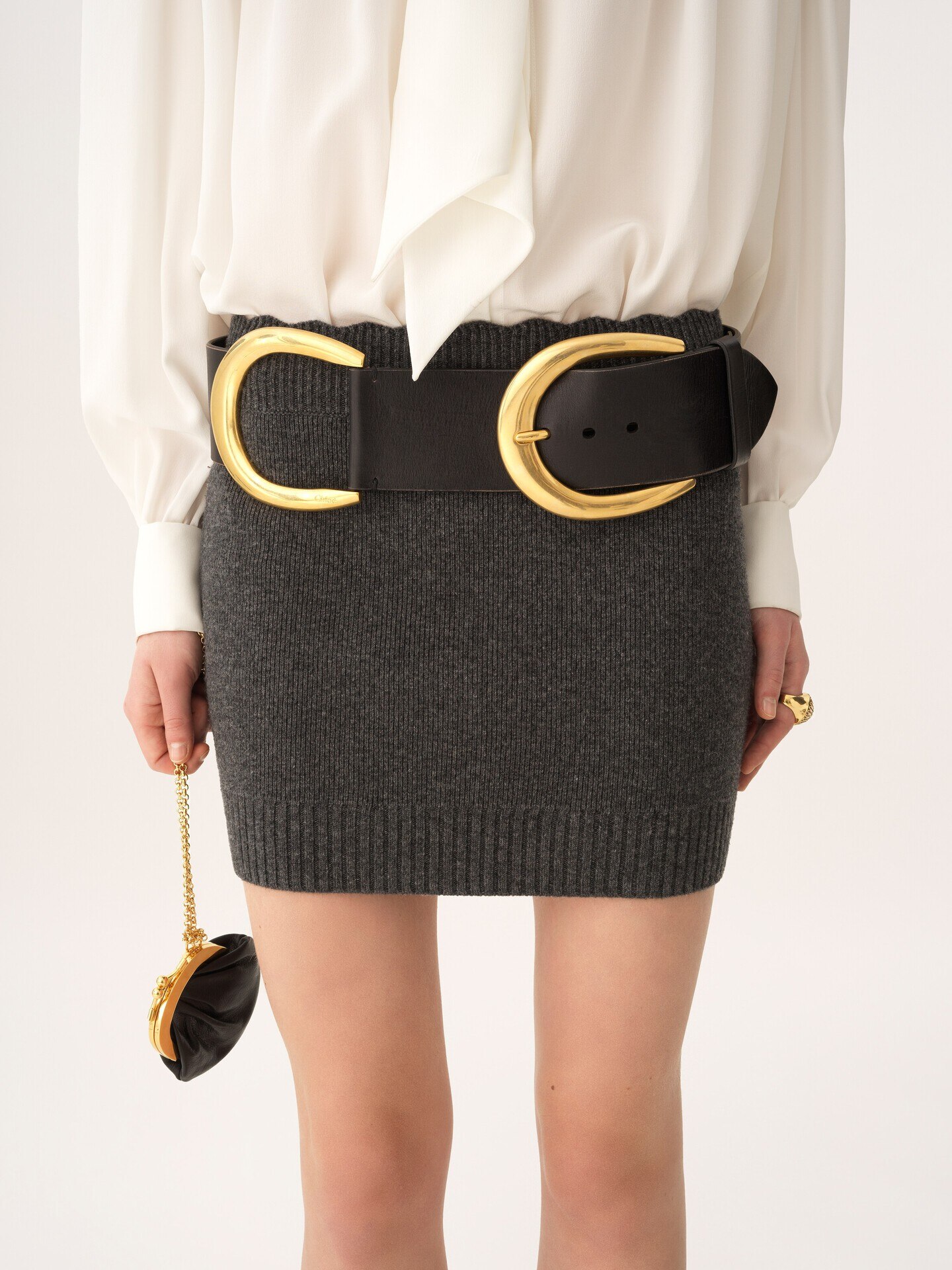 Fitted mini skirt in a wool & cashmere knit - 6