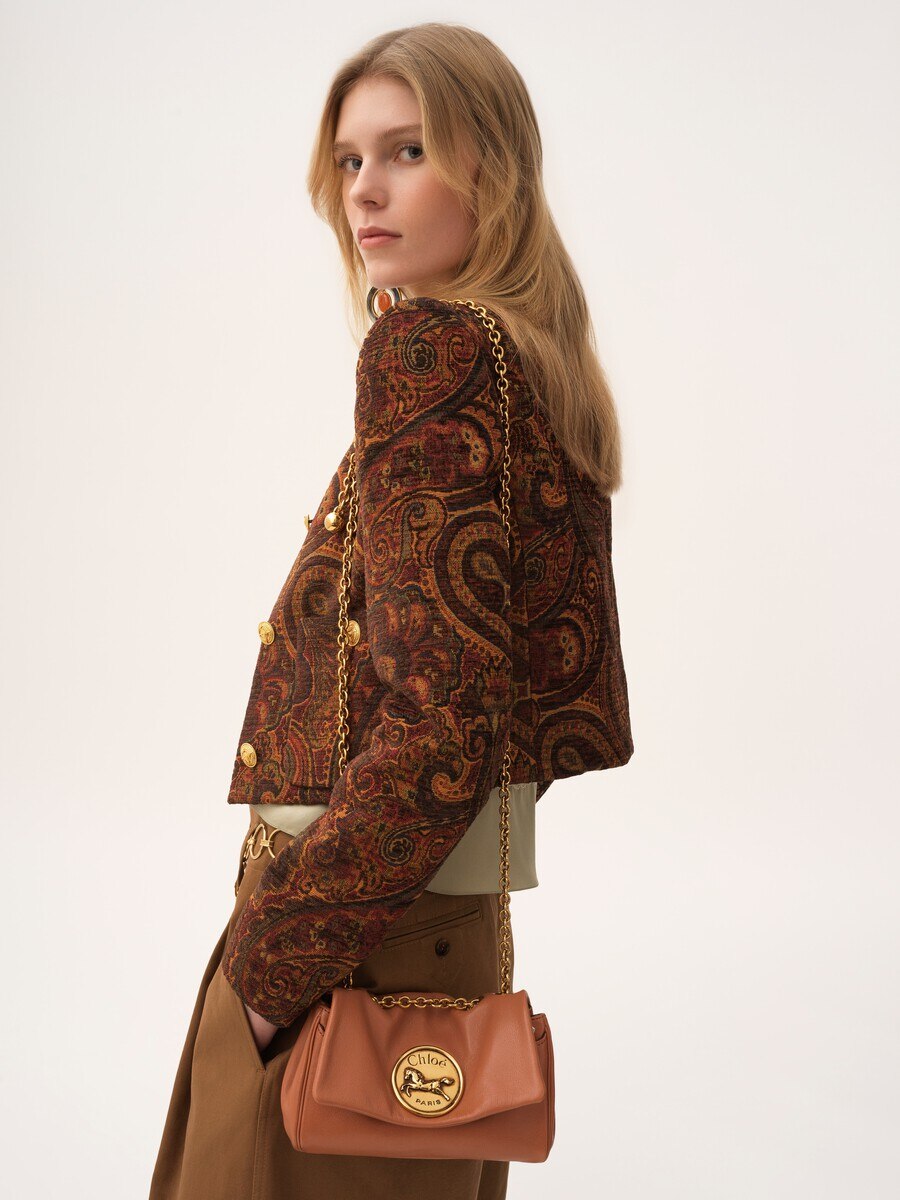 Bolso de hombro peque&ntilde;o Chlo&eacute; Heritage de cuero granulado - 3