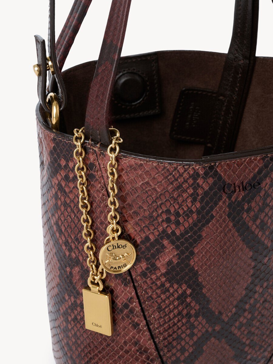 Small Chlo&eacute; Spin tote bag in python-effect leather - 7