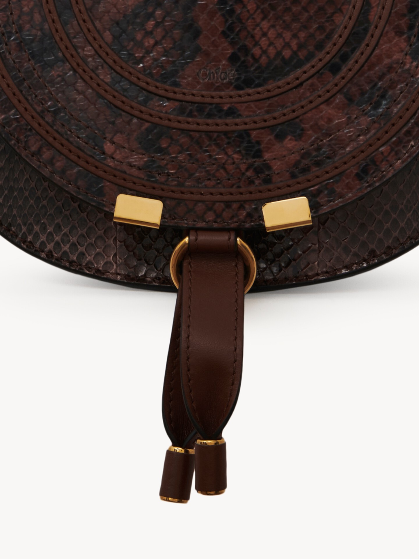 Bolso saddle peque&ntilde;o Marcie de cuero efecto pit&oacute;n - 6