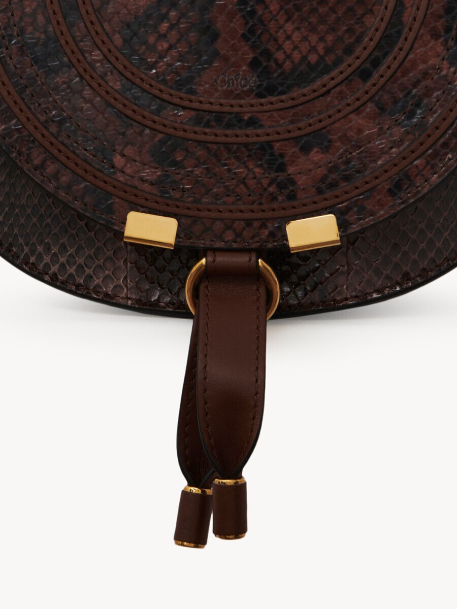 Small Marcie saddle bag in python-effect leather - 6