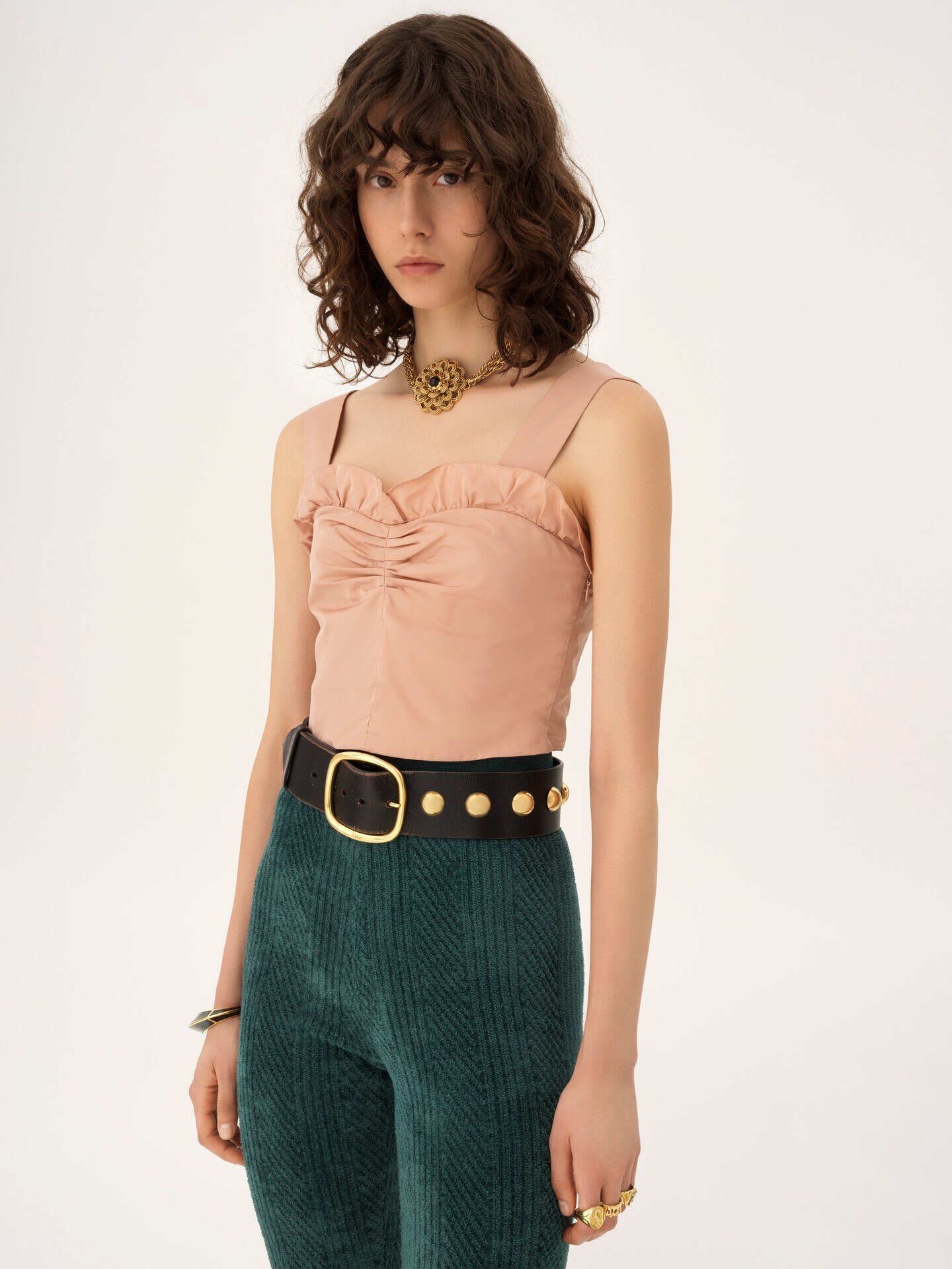 Cropped fitted tank top in technical taffeta - 4