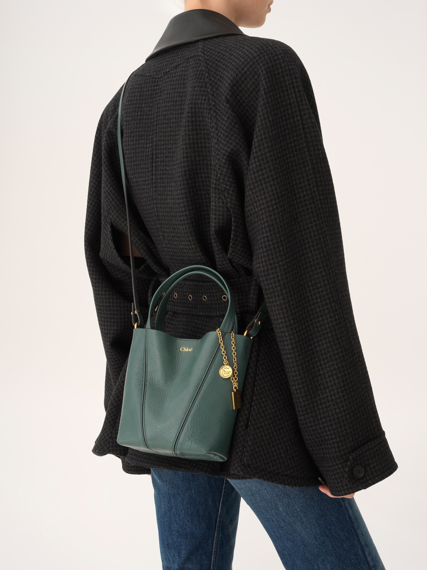 Small Chloé Spin tote bag in grained leather - 3