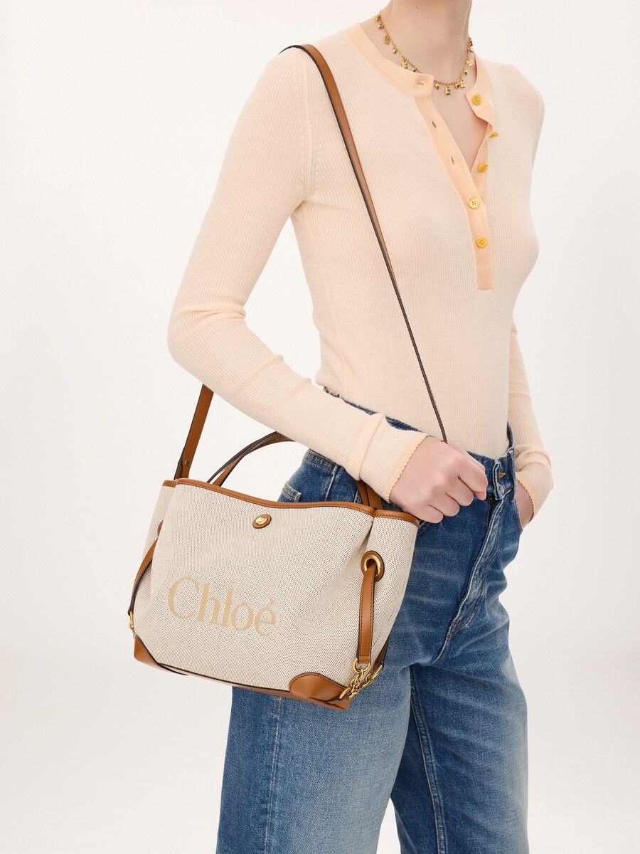 Small Chlo&eacute; Clover double carry bag in canvas - 3