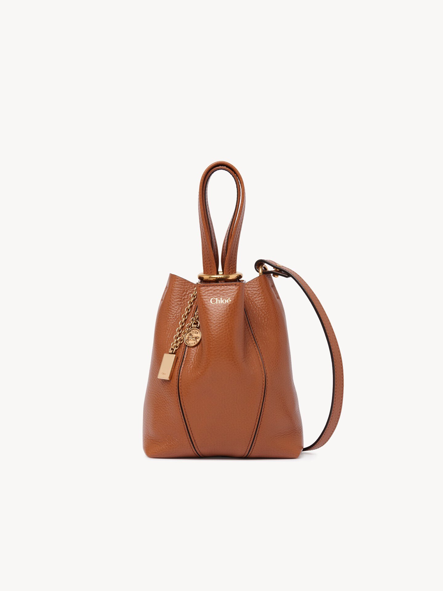Small Chloé Spin tote bag in grained leather - 2