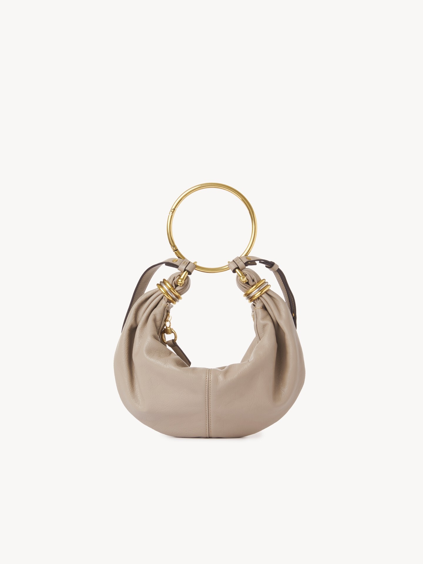 Small Bracelet Hobo bag in grained leather - 8