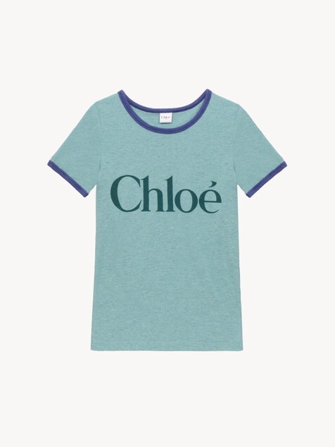 Fitted logo T-shirt in cotton-mix jersey