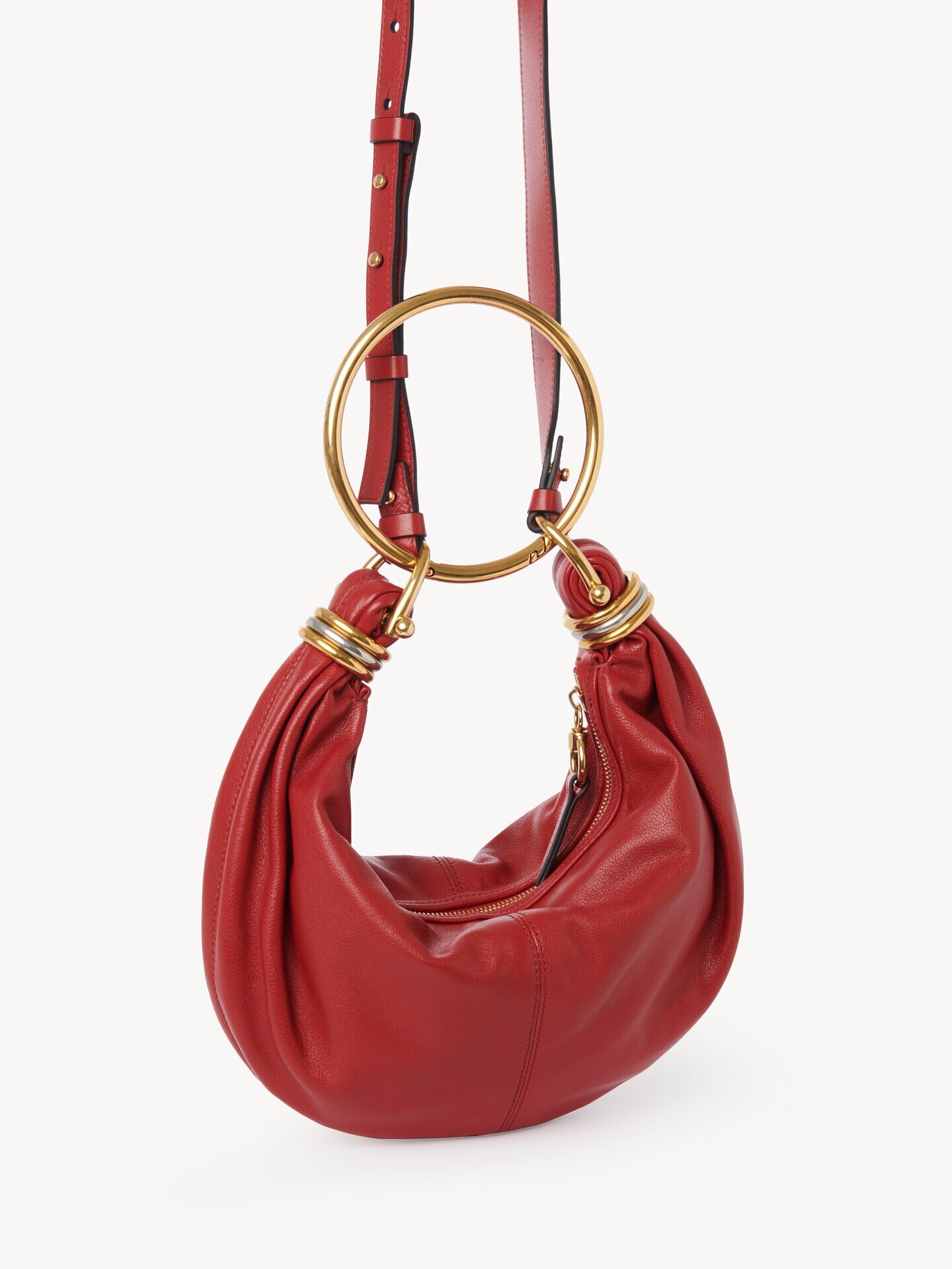 Small Bracelet hobo bag in grained leather - 5