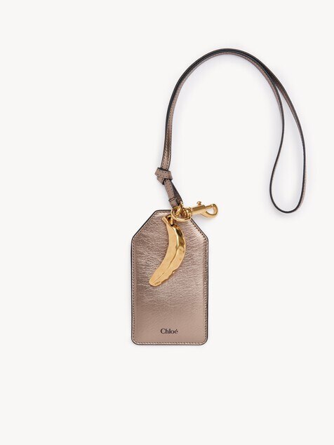 Chloé Symbols Banana tag in metallised leather