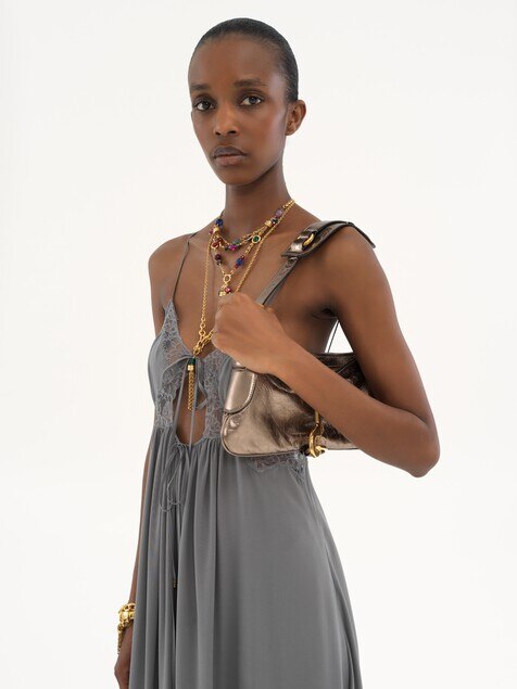 Kerala 25 shoulder bag in metallised leather