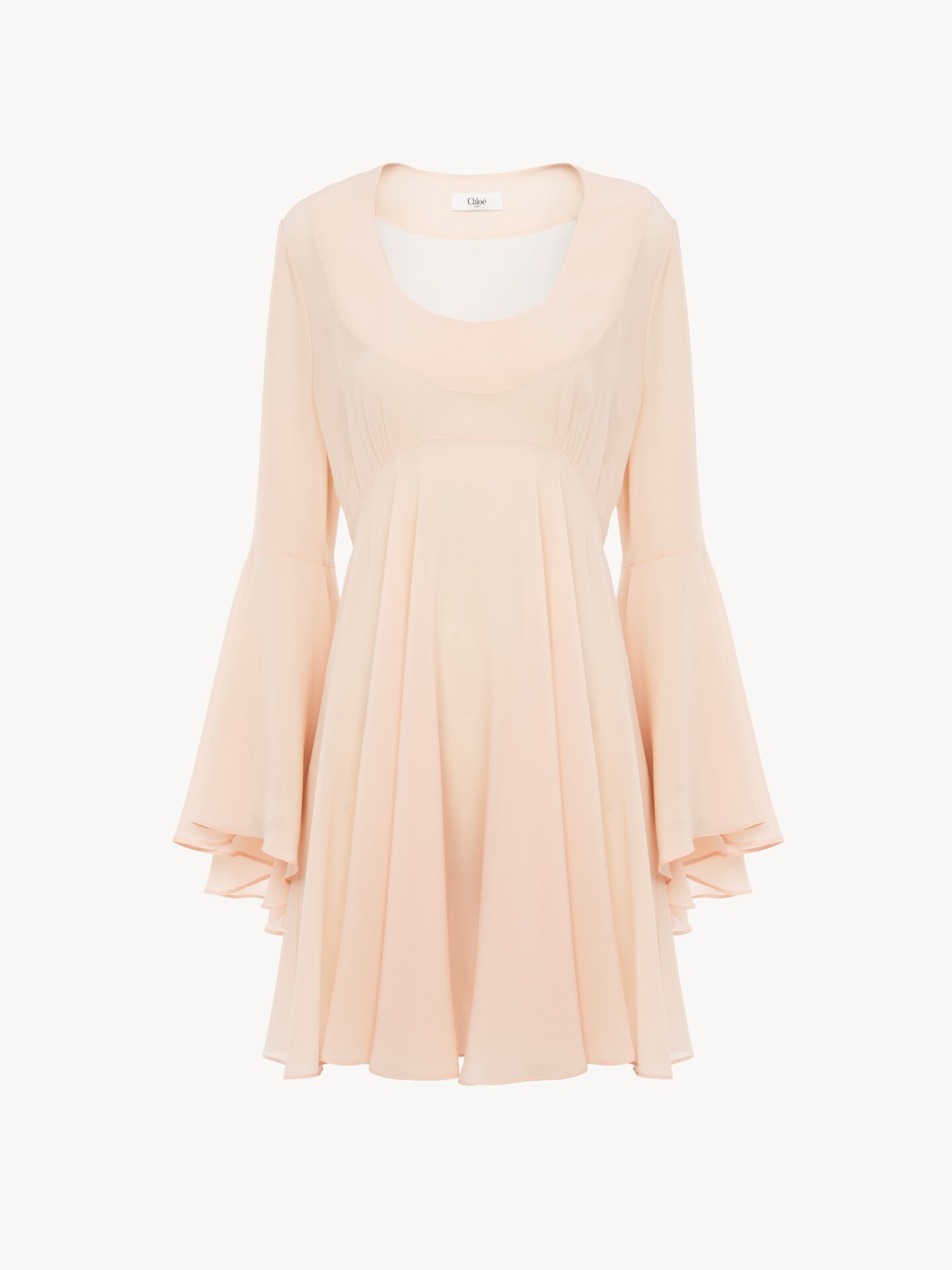 Minivestido acampanado de georgette de seda - 2