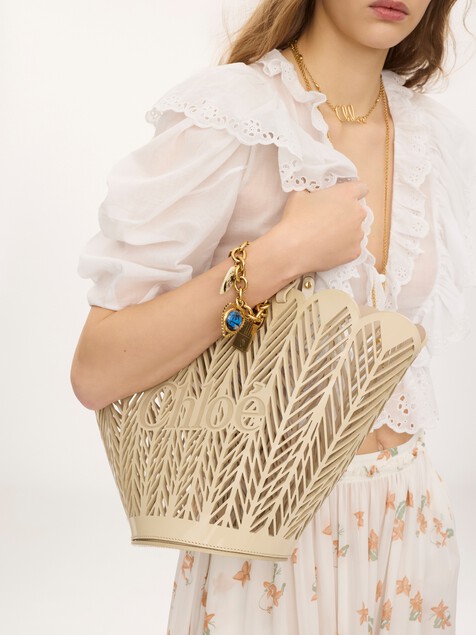 Chlo&eacute; Soleil basket bag in patent calfskin