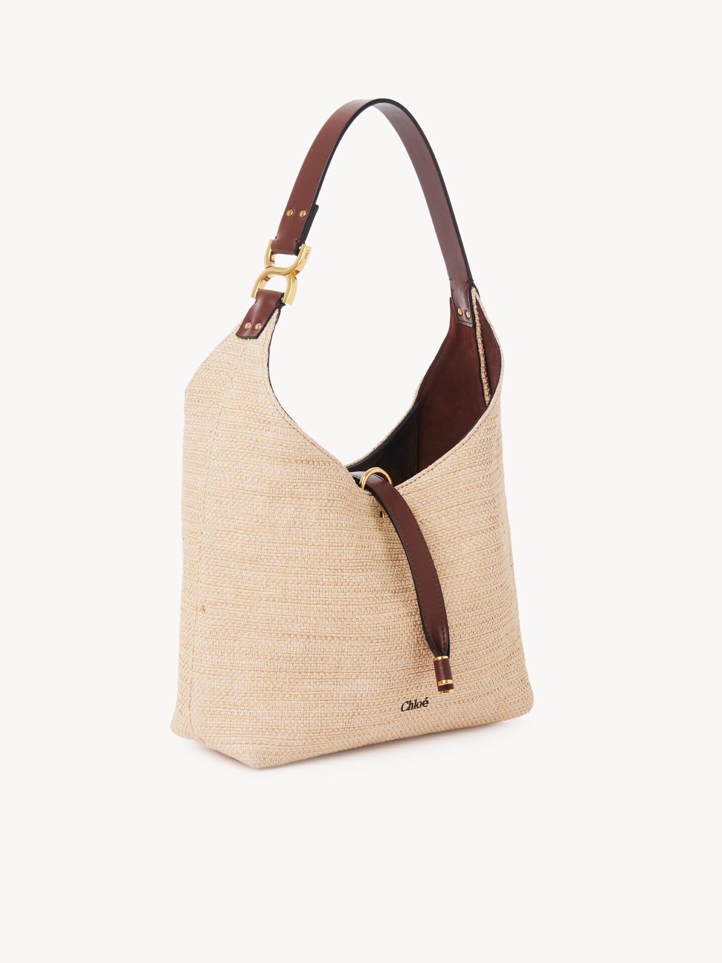 Small Marcie hobo bag in raffia-effect fibres  - 4