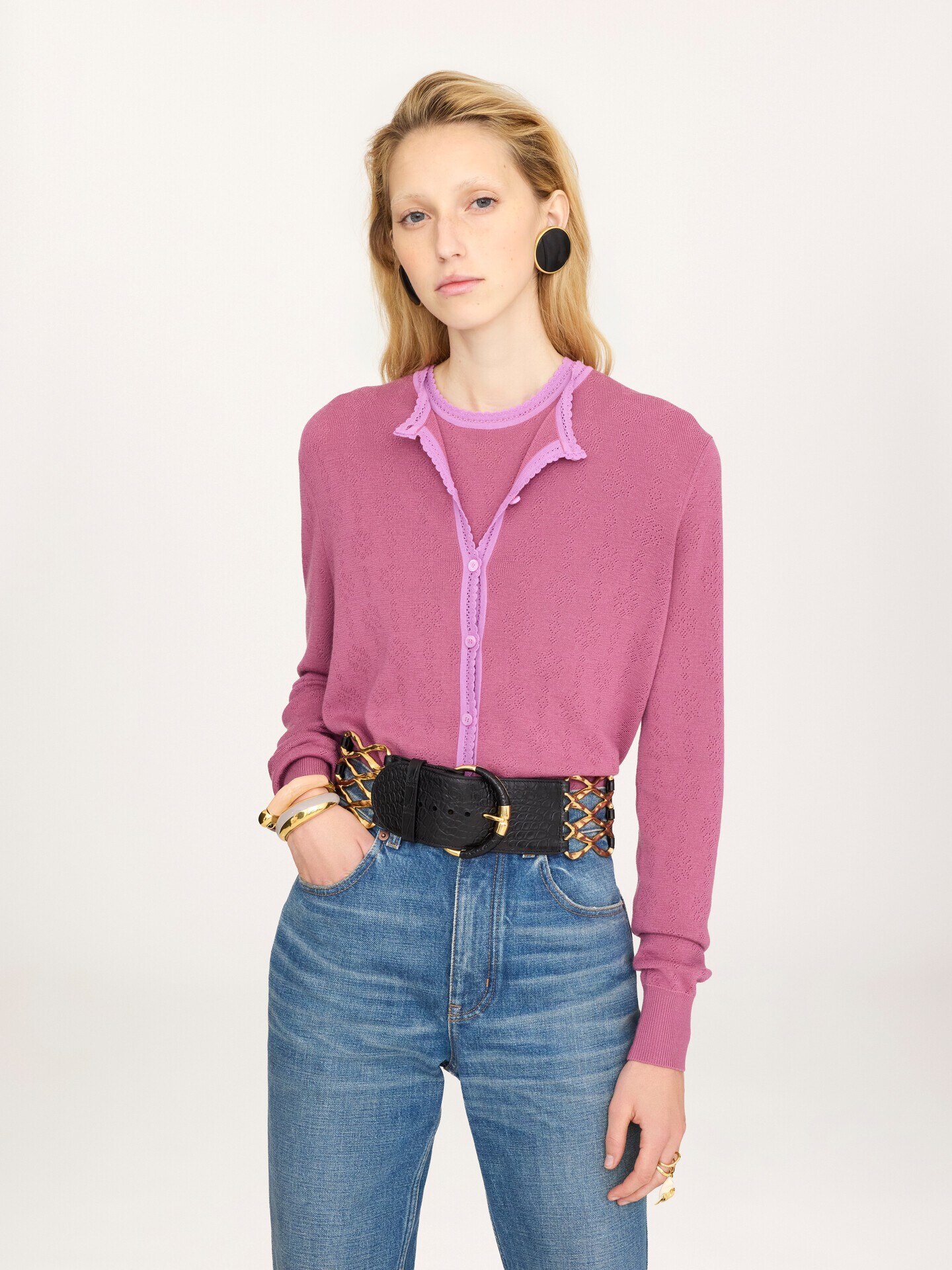 Fitted cardigan in a wool knit - 4