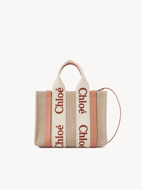 Small Woody tote bag in linen