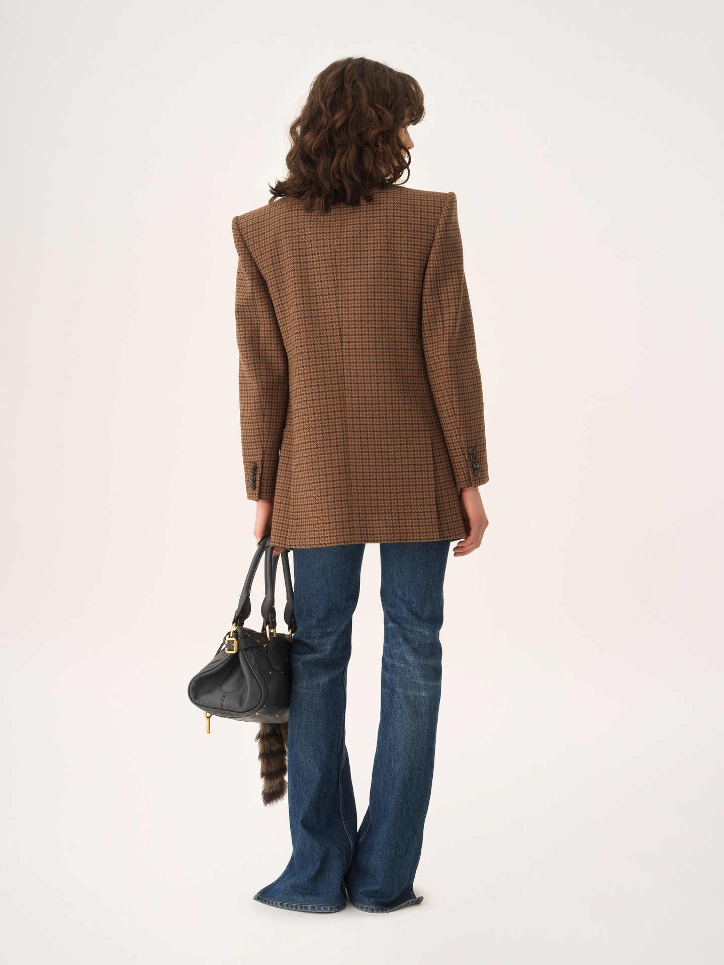 Tailored double-breasted jacket in houndstooth wool - 7