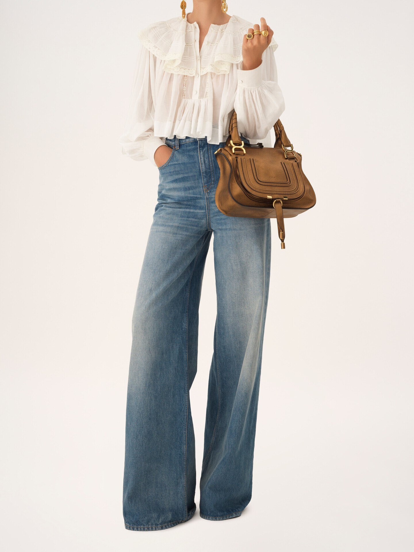Small Marcie bag in metallic leather - 11