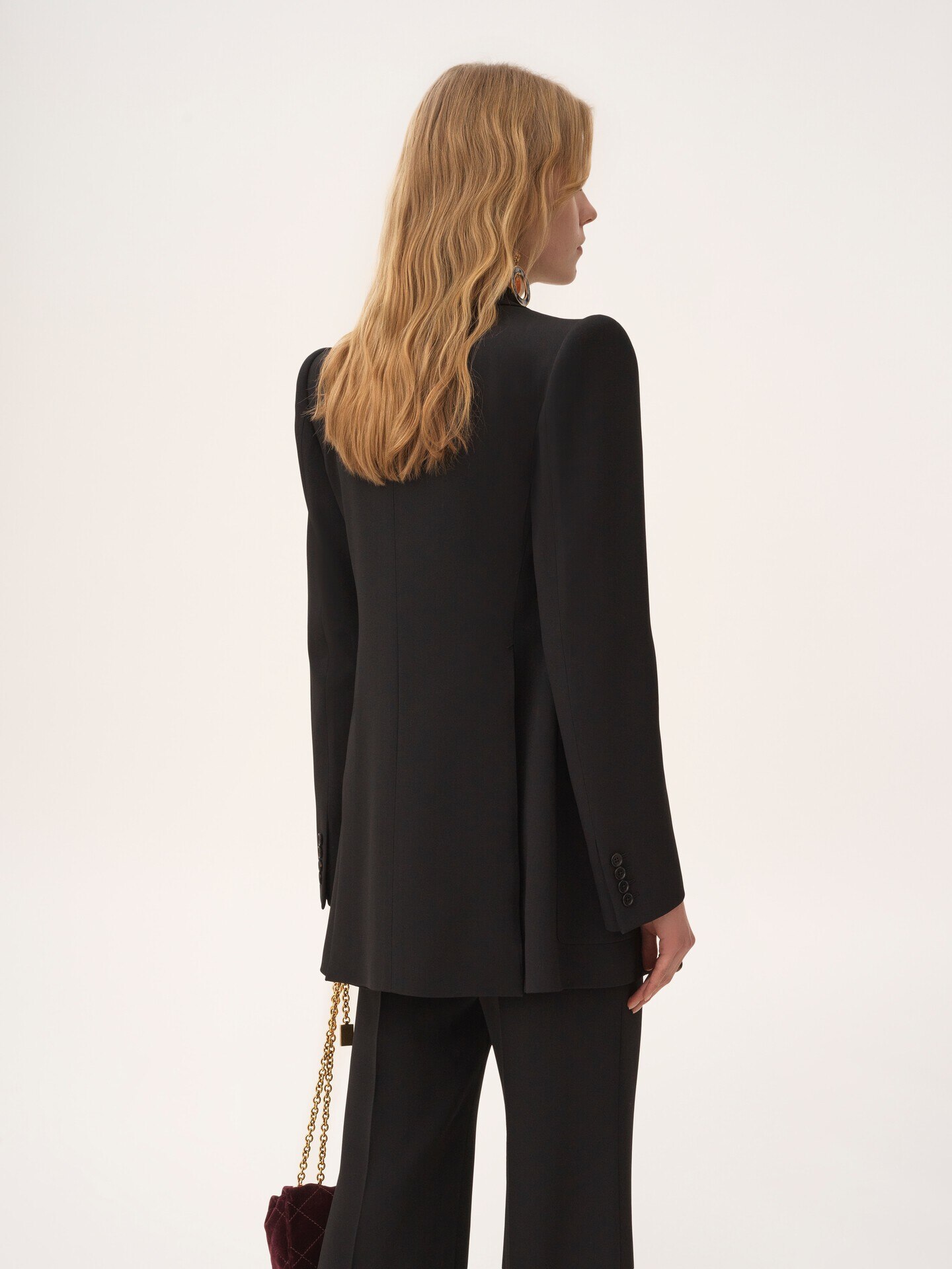 Double-breasted tailored jacket in a cr&ecirc;pe mix - 6